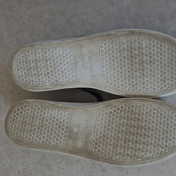 J/slides Nyc Black Leather Sneakers Size 7.5 - Picture 5 of 5